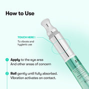 VT Reedle Shot Eye Cream how to use – apply press vibrating tip circular motion under-eyes smile lines Korean eye care