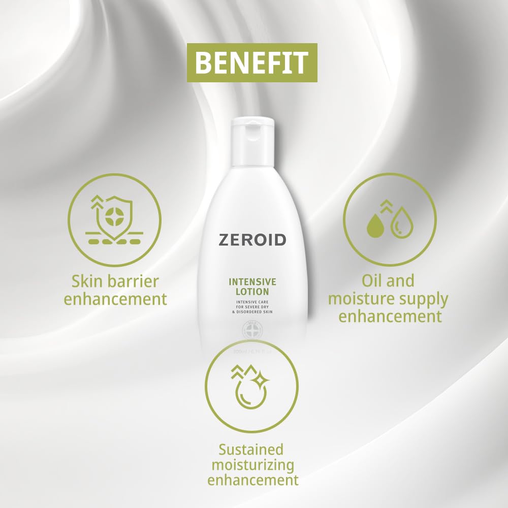 Zeroid Intensive Lotion whole family safe – newborns babies kids adults seniors free 10 irritants no fragrance paraben ethanol dermatologist