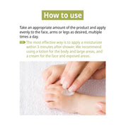 Zeroid Intensive Lotion how to use – apply within 3 minutes bathing trap moisture before evaporate face hands body morning night generous amount