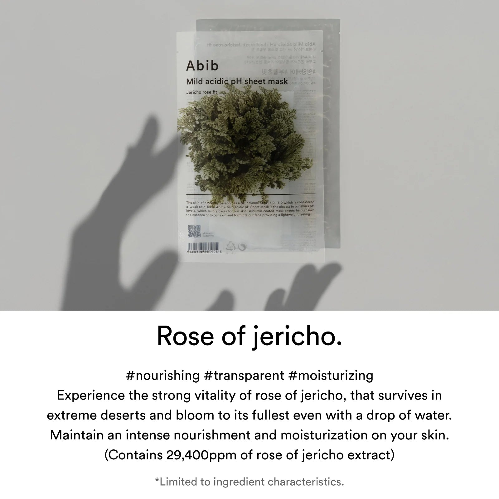 Abib Mild Acidic pH Sheet Mask Jericho Rose Fit 1P - Olive Kollection