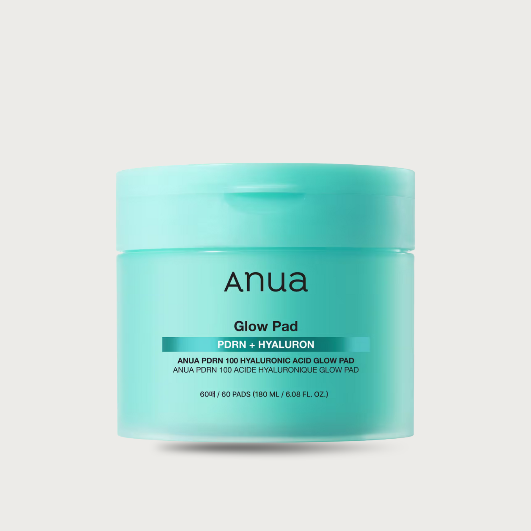 Anua PDRN 100 Hyaluronic Acid Glow Pad 60 pads – Korean PDRN toner pad dual-sided 7cm gel side plain side fragrance-free not vegan $22.50