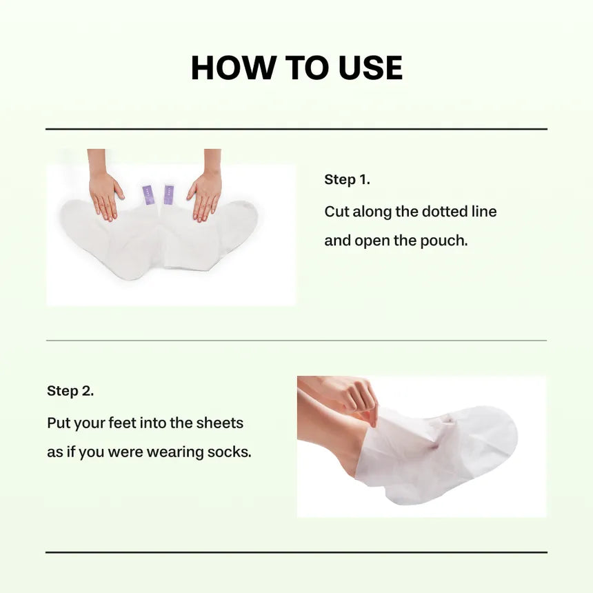 Baren Centella Foot Mask how to use 15 to 20 minutes