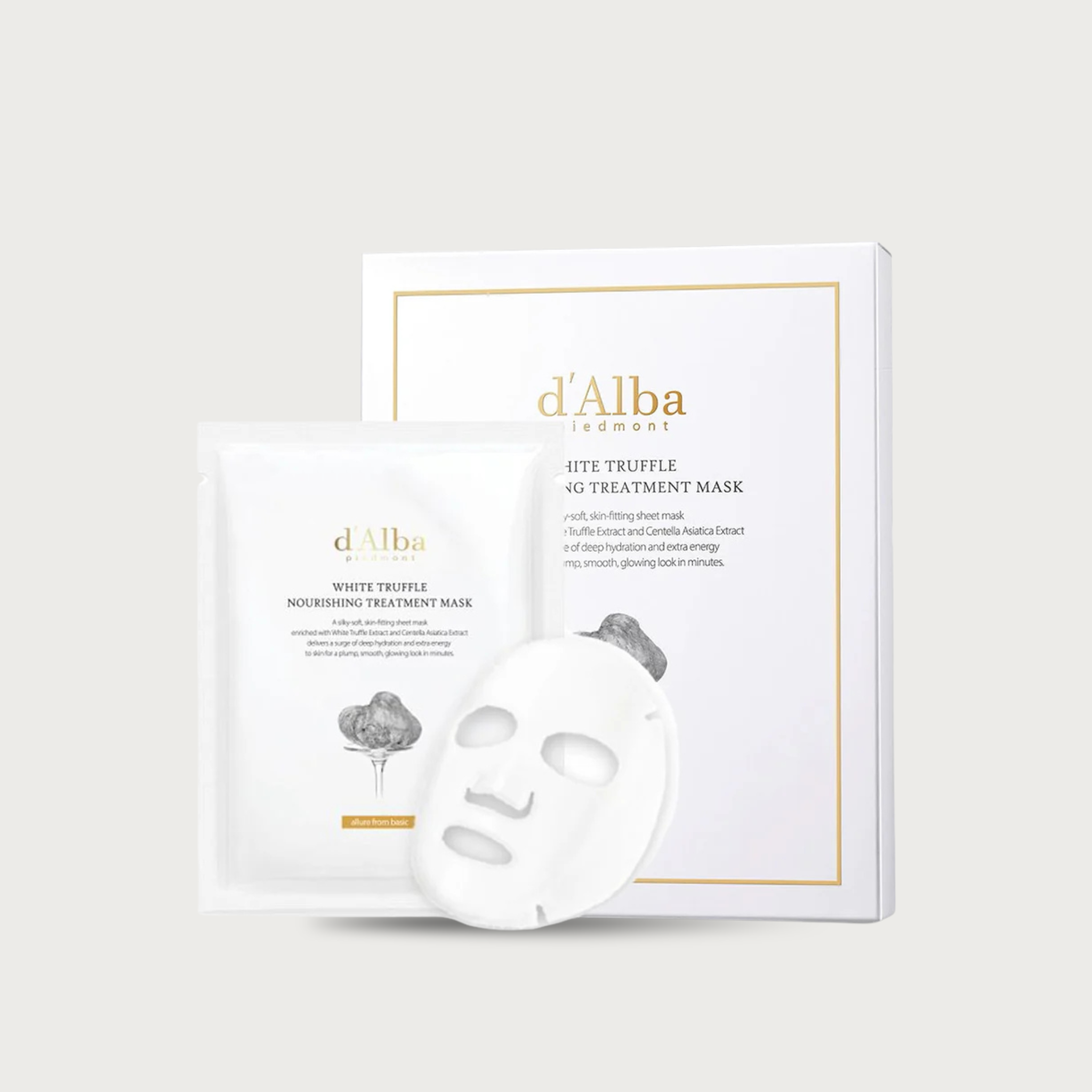d'Alba White Truffle Nourishing Treatment Mask box of 5 Korean sheet mask