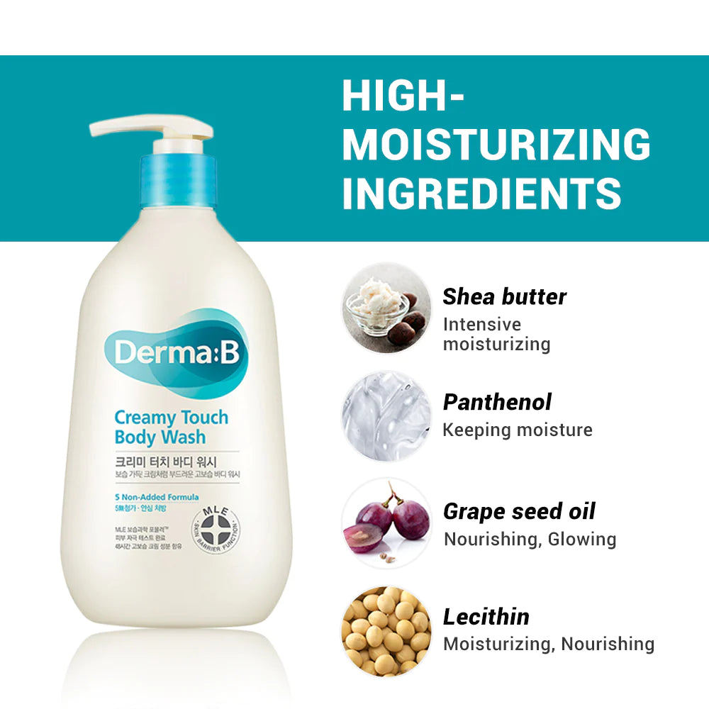 Derma B Creamy Touch Body Wash - Olive Kollection