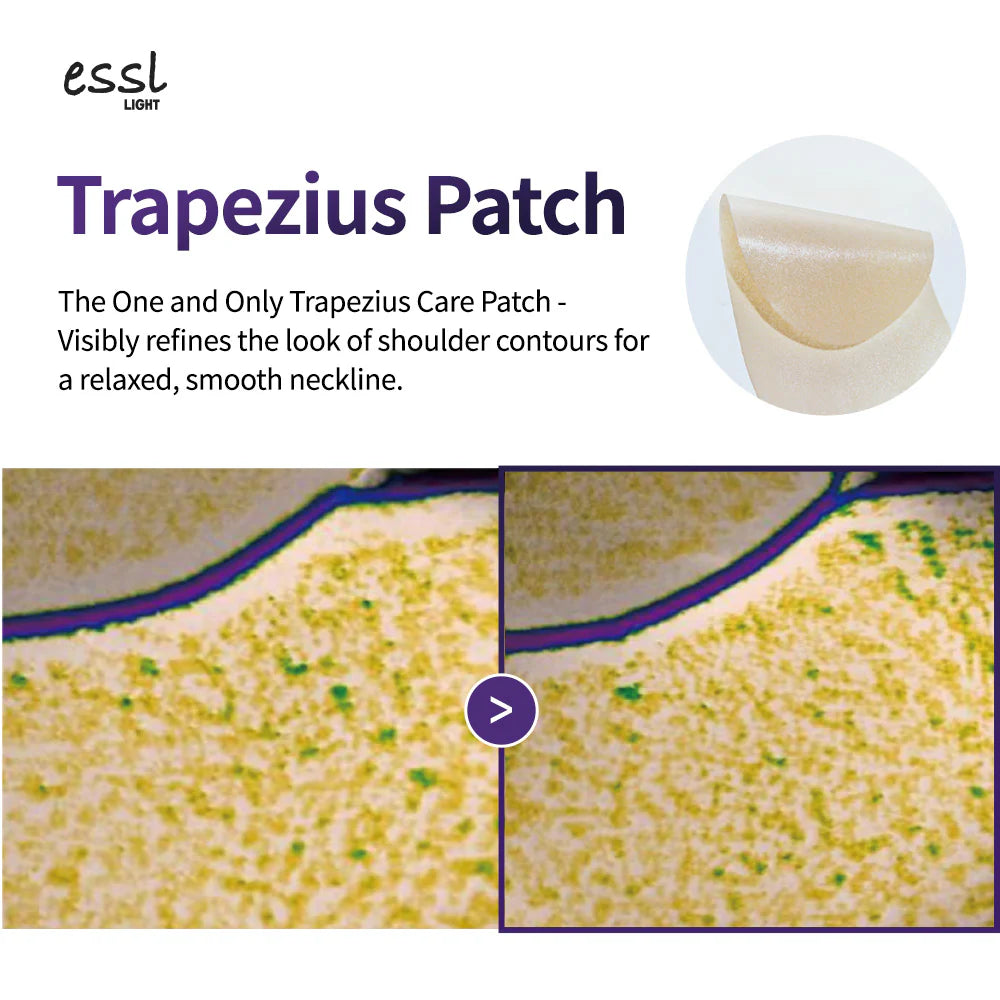 essl Trapezius Patch 6-layer TPE gel – patented thermoplastic elastomer adheres curved trapezius delivers actives sustained relaxing care