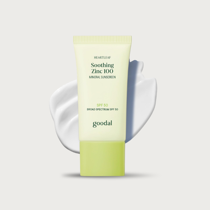 Goodal Heartleaf Zinc 100 Mineral Sunscreen SPF 50 Broad Spectrum 50ml – Korean mineral sunscreen no white cast vegan reef-safe has fragrance $20