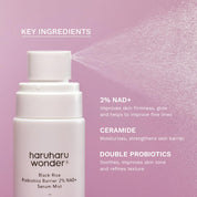 Haruharu Black Rice Probiotics NAD+ Mist – on-the-go glow travel work outdoor anytime moisture barrier support