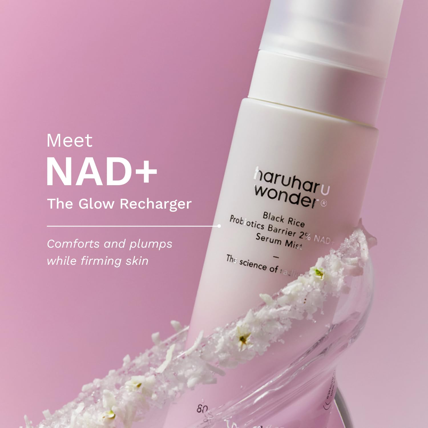 Haruharu NAD+ Mist how to use – shake well close eyes spritz face neck primer midday refresh skin flooding layer