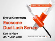 Lilyeve Dual Lash Serum 2-in-1 – black mascara serum AM clear nourishing serum PM 24 hour lash care 8ml morning night
