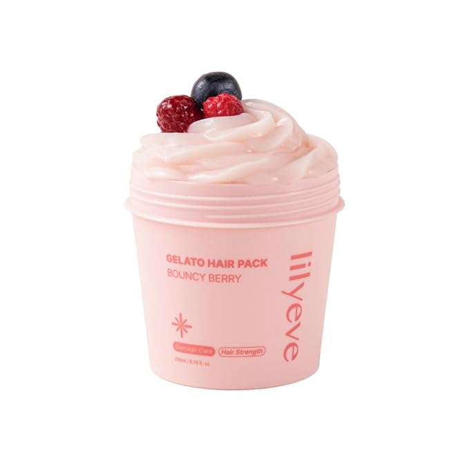 Lilyeve Repair Turn Gelato Hair Pack Berry 200ml – Korean protein hair mask triple protein keratin milk egg has fragrance not vegan