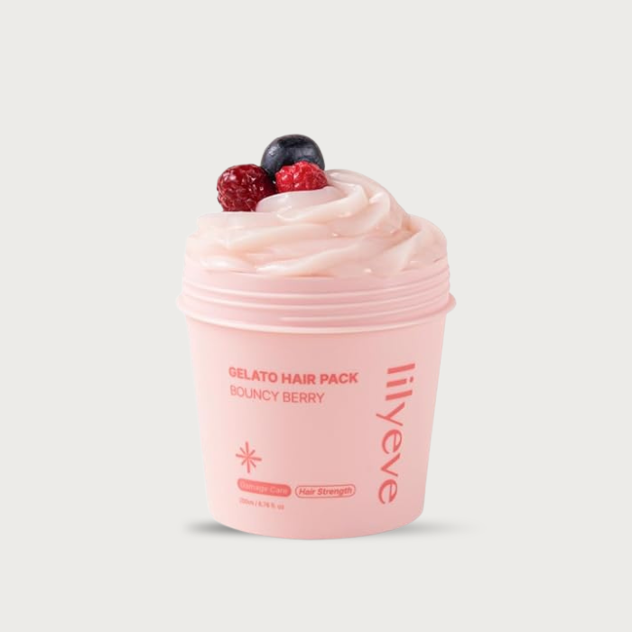 Lilyeve Repair Turn Gelato Hair Pack Berry 200ml – Korean protein hair mask triple protein keratin milk egg has fragrance not vegan