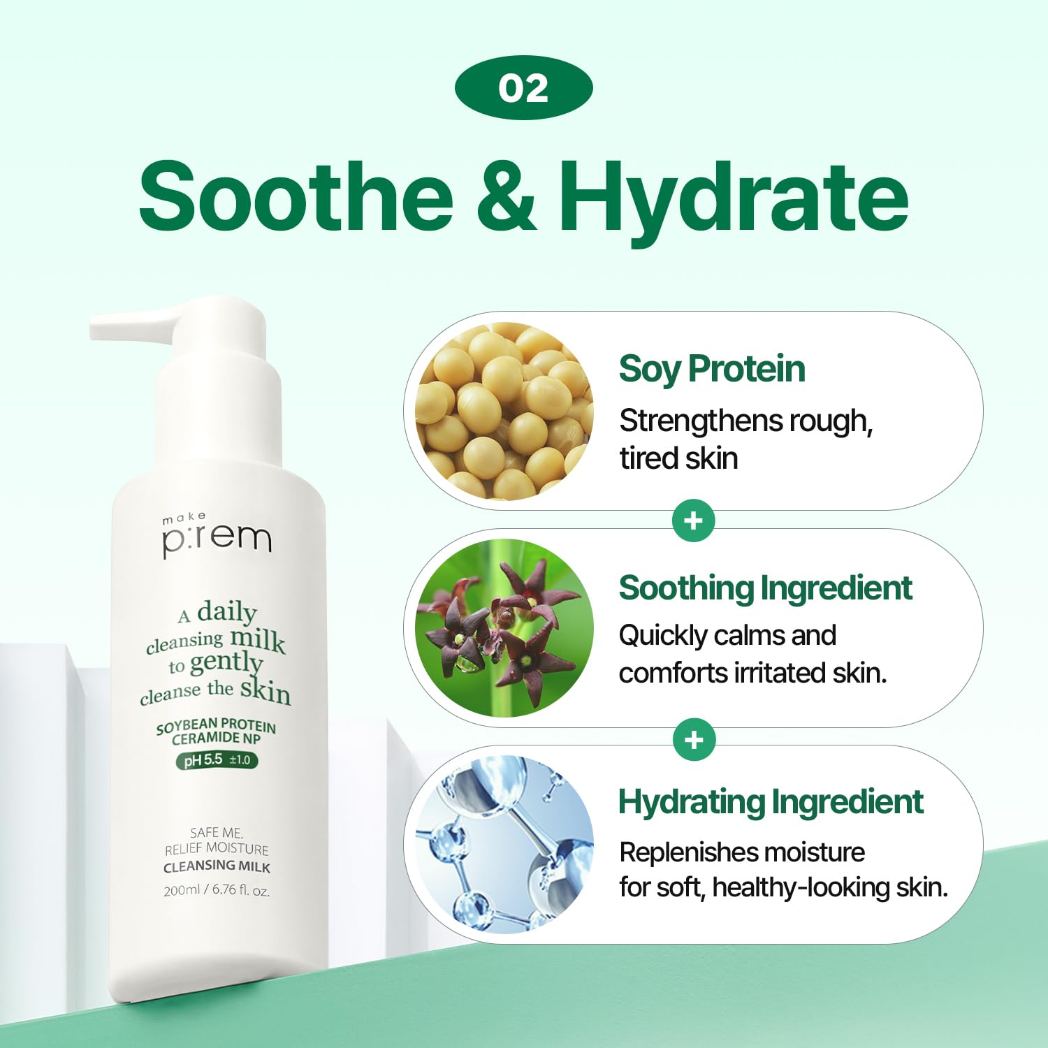 make p:rem Safe Me Relief Moisture Cleansing Milk 200ml