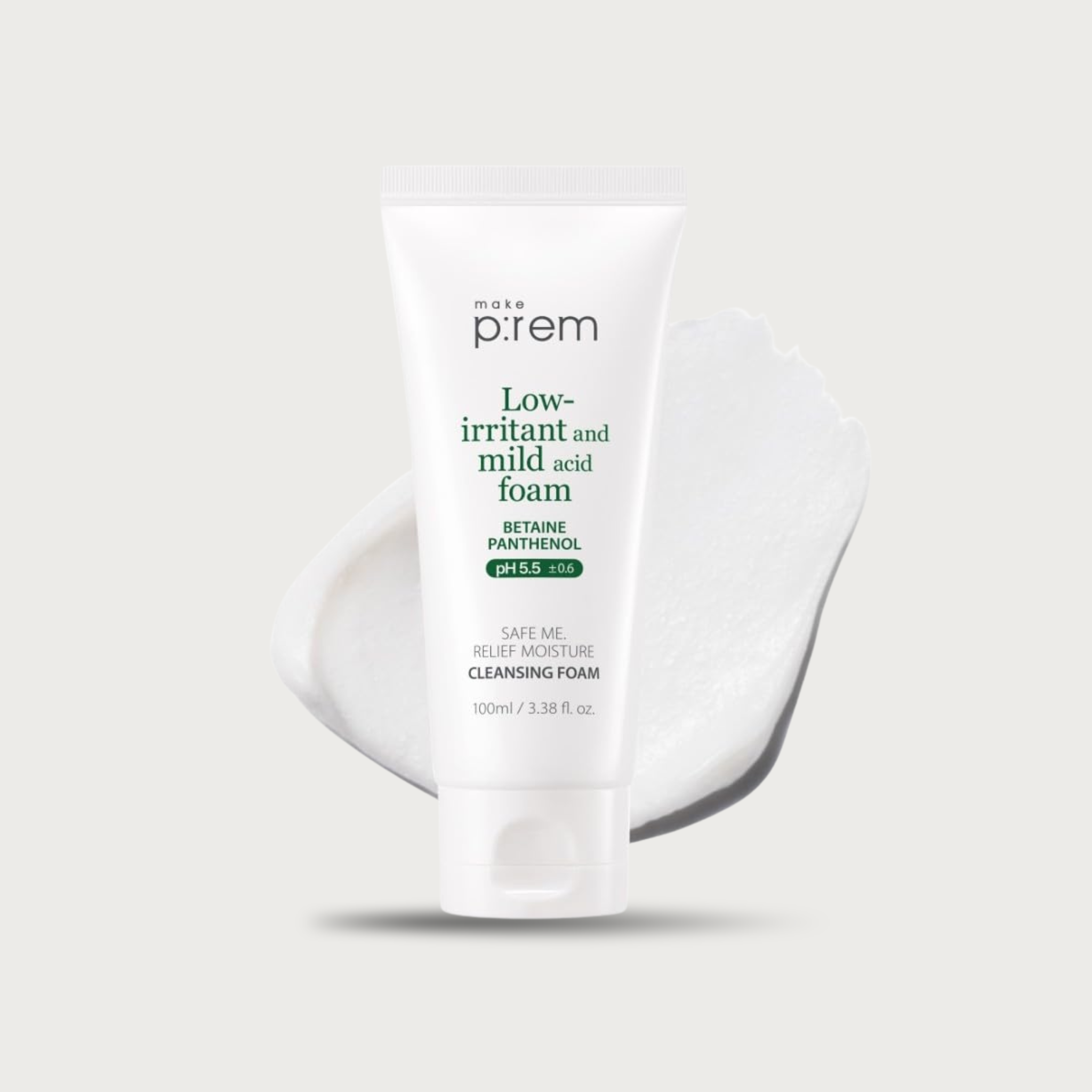 make p:rem Safe Me Relief Moisture Cleansing Foam 100ml – Korean gentle foam cleanser SLS-free Panthenol Raspberry HA $14