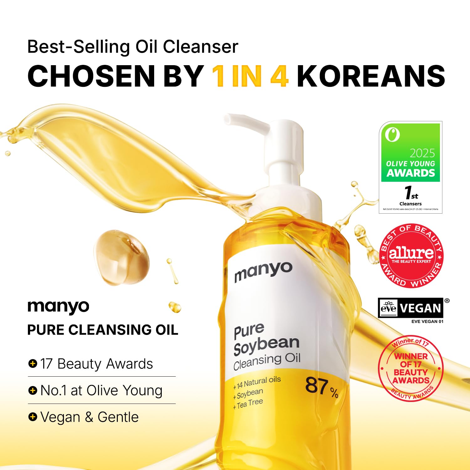 ma:nyo Pure Cleansing Oil – Korean oil cleanser 14 plant oils emulsifies water milky all skin types has fragrance $20 from $29