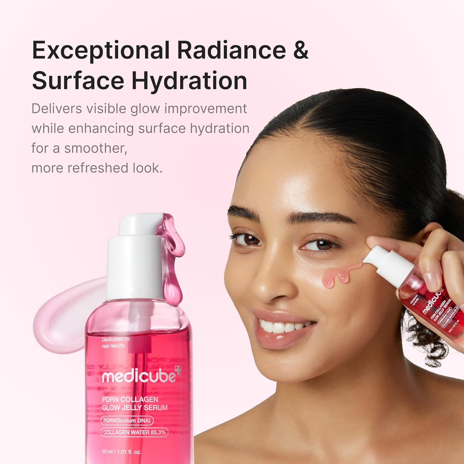 Medicube PDRN Pink Jelly Serum Collagen Water 80.9% – Salmon DNA PDRN 1,081ppm EGF natural pink alkanna tinctoria not a dye K-beauty