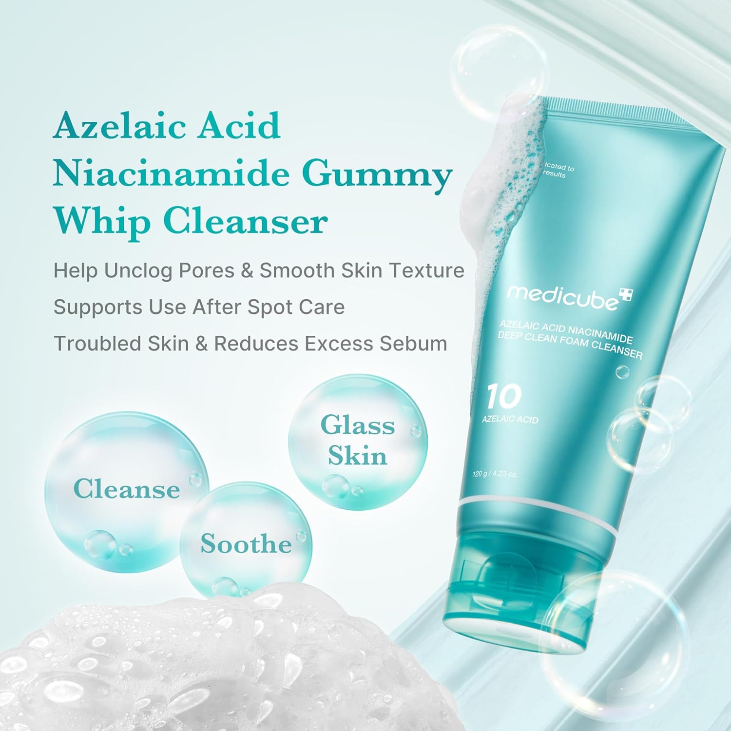 Medicube Azelaic Acid Foam Cleanser – Korean Cleanser for Acne