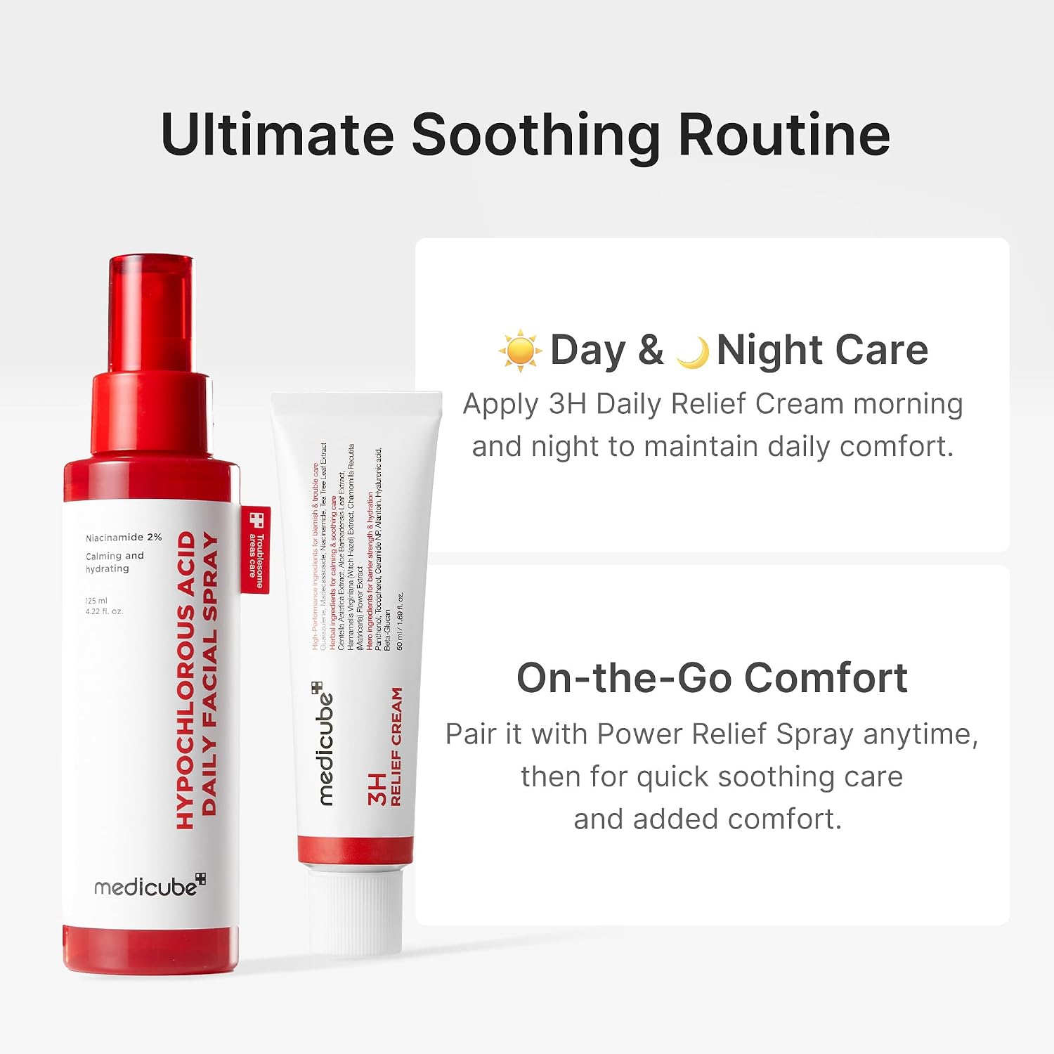 Medicube 3H Daily Relief Cream 50ml – dermatologically tested non-comedogenic vegan fragrance-free Korean Olive Kollection