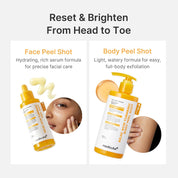 Medicube Body Peel Shot results – 48.85% smoothness improvement 2 weeks brighter even body skin Korean gommage peel