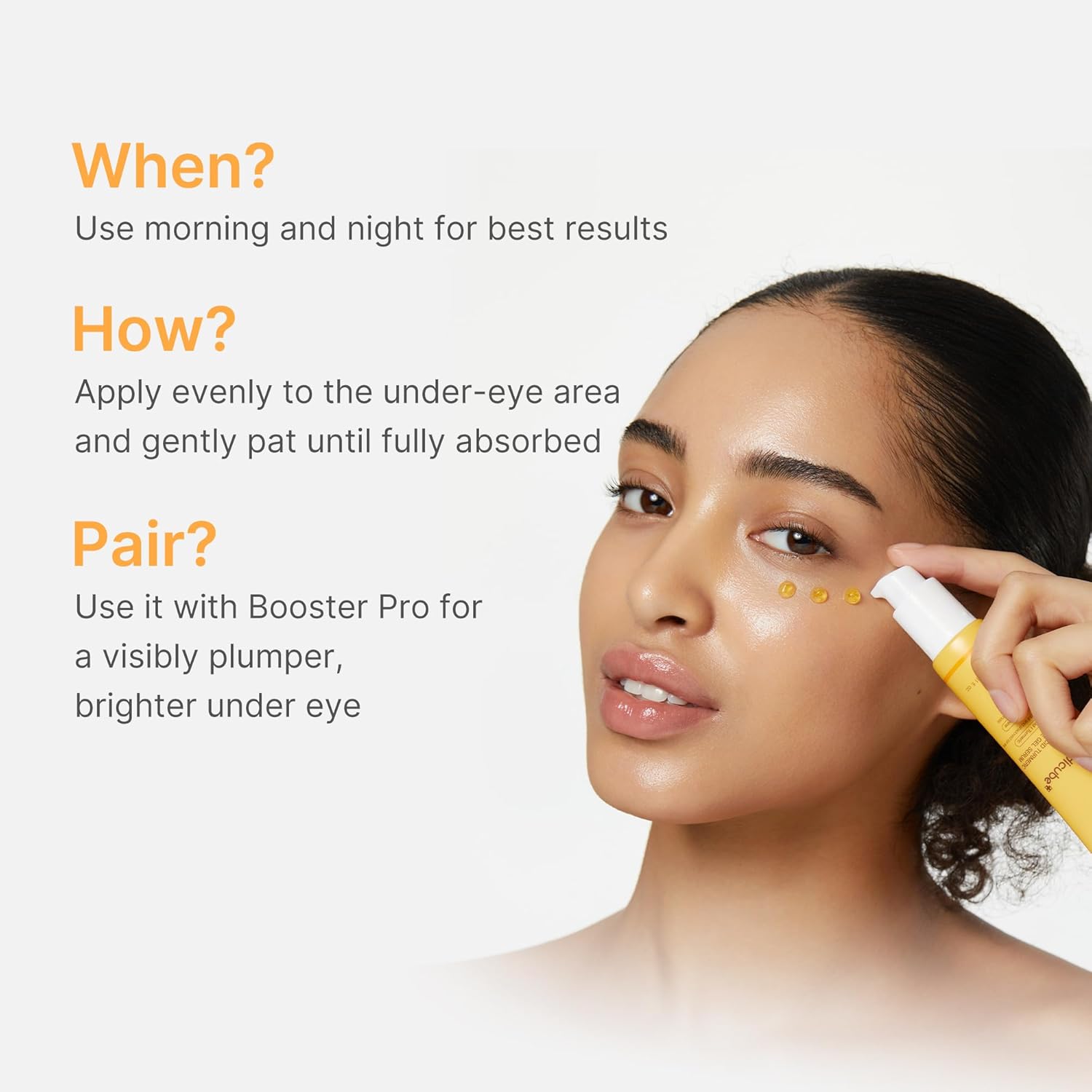 Medicube Kojic Acid Eye Serum before after – brighter under-eye reduced puffiness firmer crow's feet smoother fine lines dark circles fade