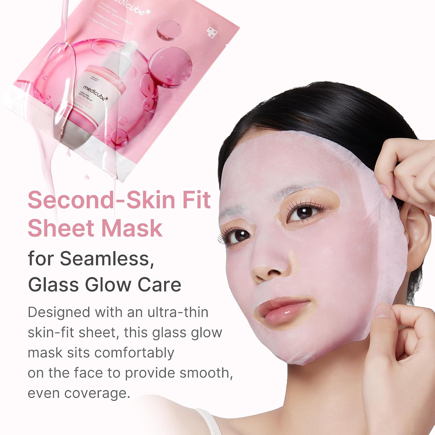 Medicube PDRN Mask key ingredients – Salmon DNA PDRN Niacinamide 5 peptides Glutathione Collagen Adenosine B12 Korean