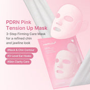 Medicube Tension Up Mask 3-step system – ear-hook straps wing panels stretchable tightening band sculpted V-line jawline contoured look