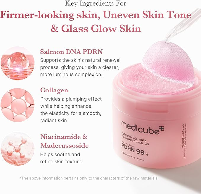Medicube PDRN Pink Collagen Toning Gel Toner Pad