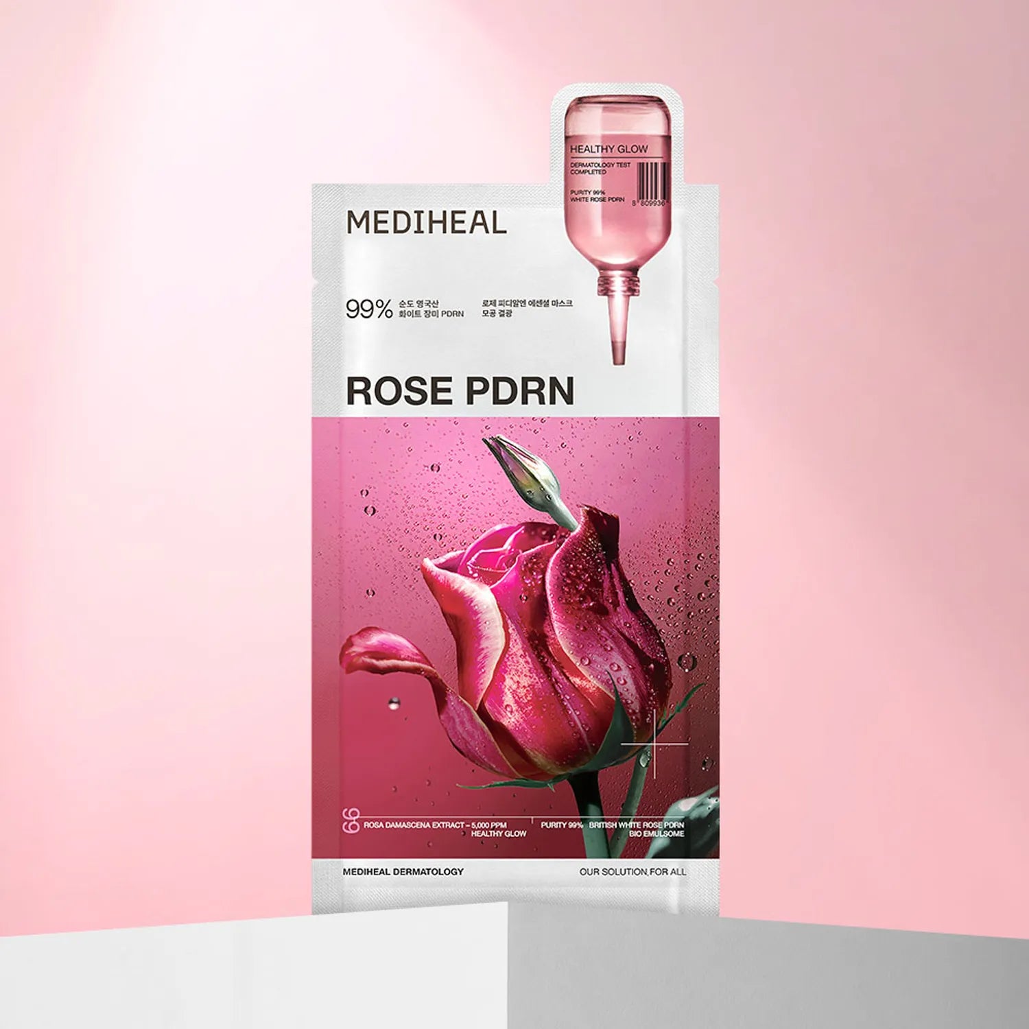 Mediheal ROSE PDRN フェイスパック　ダダックファン40包 Mediheal Rose PDRN Essential Sheet Mask – Bio-Emulsome Rosa
