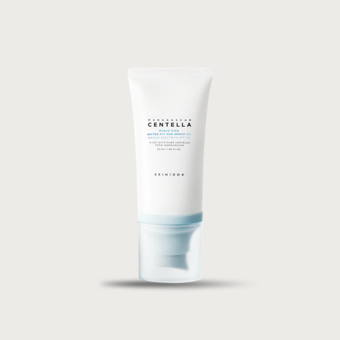 Skin 1004 Hyalu-Cica Water-Fit Sun Serum SPF 50 50ml – Korean sunscreen Centella 9800ppm no white cast serum texture fragrance-free $20