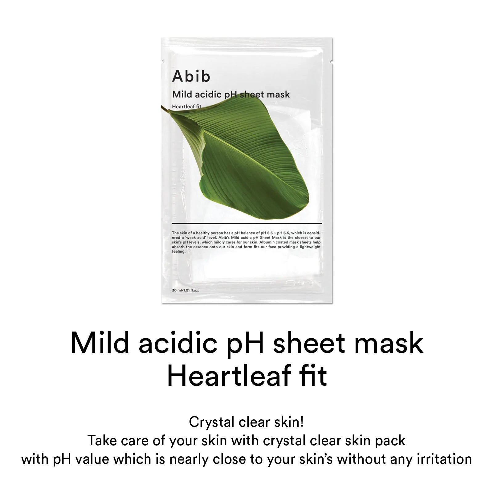 Abib Mild Acidic pH Sheet Mask Heartleaf - Olive Kollection