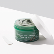 Axis-Y Mugwort Pore Clarifying Wash Off Pack 100ml – 61% mugwort kaolin bentonite adzuki bean charcoal fragrance-free