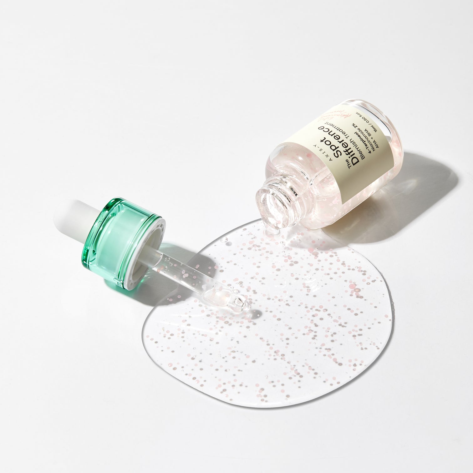 Axis-Y Spot the Difference ingredients – tea tree camphor green tea water mint licorice bamboo PHYTO-OLIGO 6+1+1 formula
