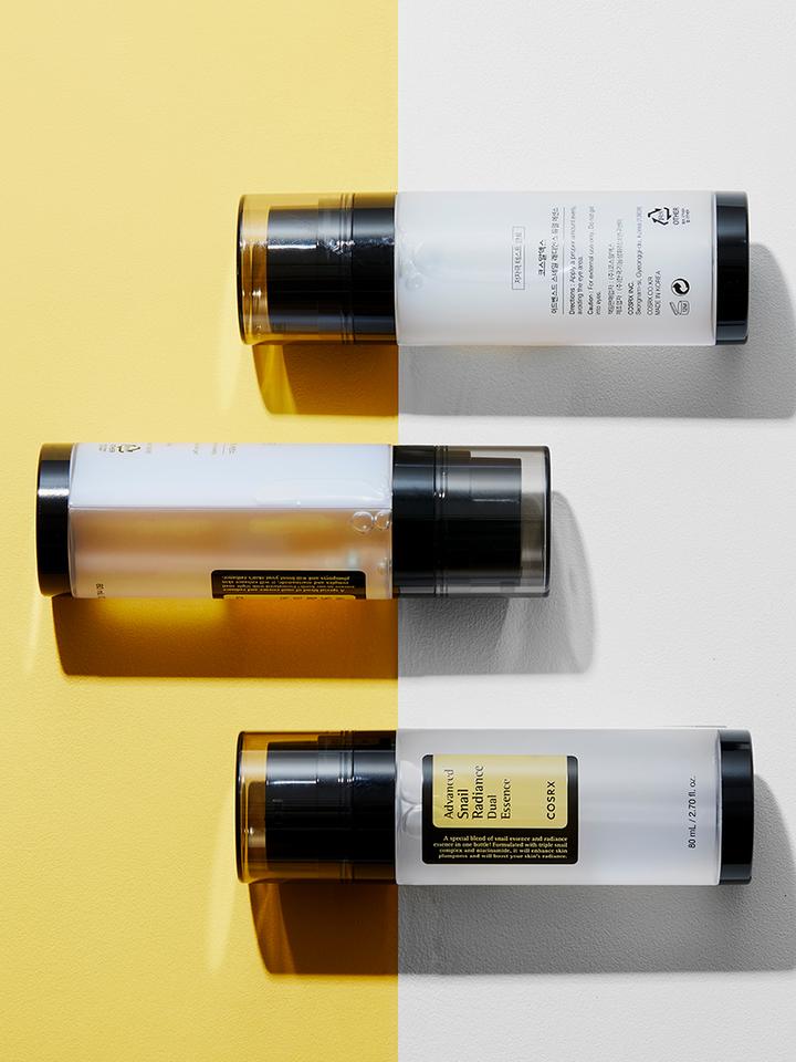 Cosrx Advanced Snail Radiance Dual Essence packaging and box